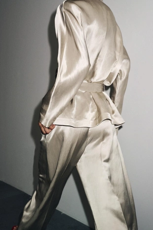 Брюки с защипами из сатина — ZW COLLECTION- Заказать в России