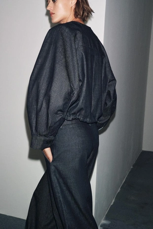 Blue | 9632/257/407 - Zara Джинсовые брюки с защипами — ZW COLLECTION