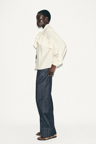 Блуза с воланами и бантом- Заказать в России