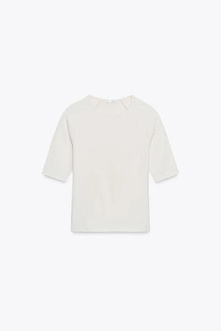 Футболка с короткими рукавами и круглым вырезом- Заказать в России