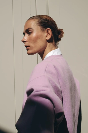 Трикотажная толстовка в рубчик- Заказать в России