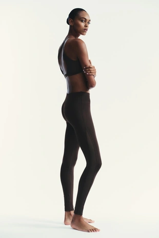 Бесшовные комбинированные легинсы с тюлем- Заказать в России