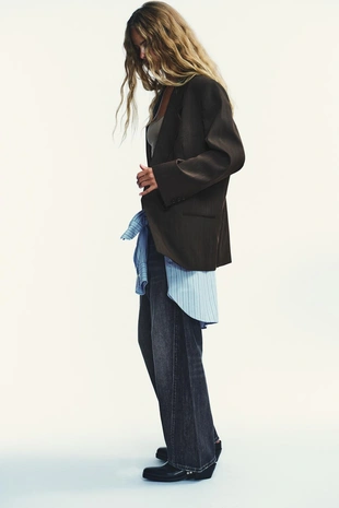 Блейзер OVERSIZE в полоску- Заказать в России