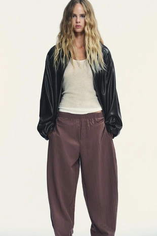 Нейлоновые брюки с пуговицами снизу- Заказать в России