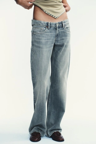 Джинсы TRF WIDE-LEG с низкой посадкой- Заказать в России