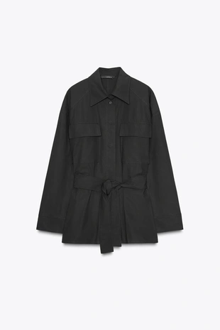 Рубашка с воротником и длинными рукавами ZARA- Заказать в России