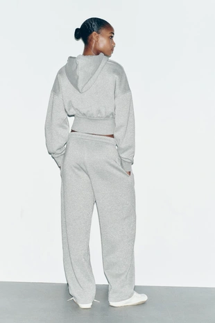 Укороченная толстовка из ткани с металлизированной нитью- Заказать в России