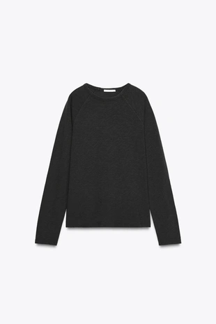 Хлопковая футболка реглан- Заказать в России