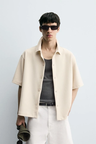 Купить Zara Рубашка из рельефного интерлока