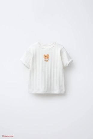 White | 5643/514/250 - Zara Футболка BUTTERBEAR © с кружевом