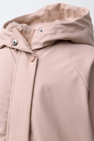 Прорезиненная куртка с эффектом меха WATER REPELLENT- Заказать в России