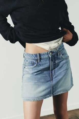 Light blue | 8727/206/406 - Zara Джинсовая юбка-брюки TRF