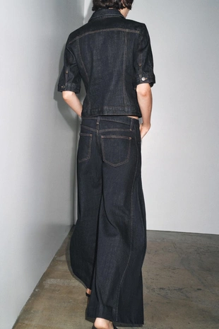 Blue | 8307/247/407 - Zara Брюки баллон со складками ZW COLLECTION