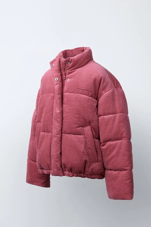 Купить Zara Стеганая вельветовая куртка с вышивкой