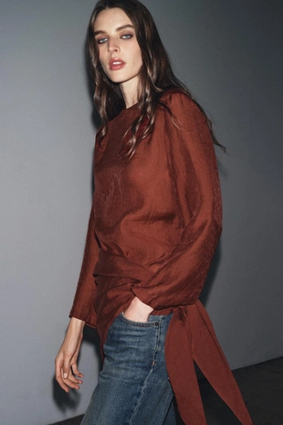 Блуза свободного кроя с платком-трансформером — ZW COLLECTION- Заказать в России