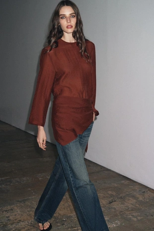 Блуза свободного кроя с платком-трансформером — ZW COLLECTION- Заказать в России