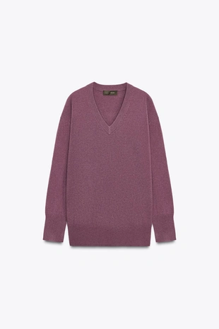 Трикотажный свитер оверсайз из 100% шерсти