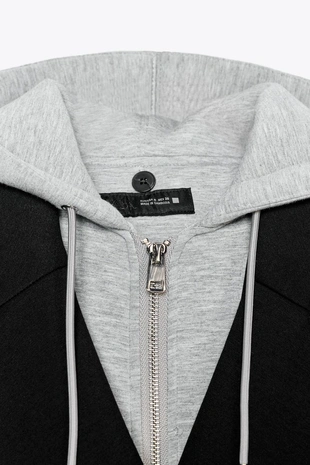 Пальто с комбинированным капюшоном - Заказать в России