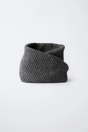 Grey marl | 3920/161/803 - Zara Базовый трикотажный снуд