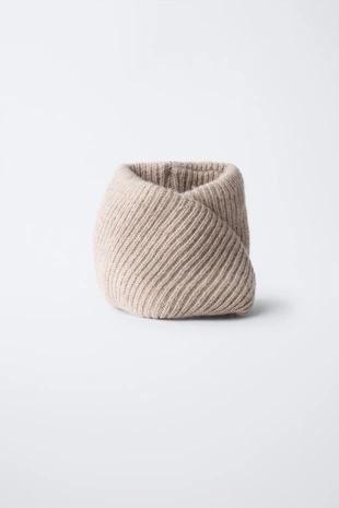 camel | 3920/161/707 - Zara Базовый трикотажный снуд