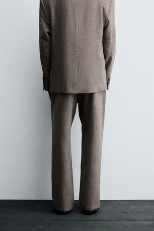 Light brown | 5905/484/730 - Zara Костюмные брюки из рельефной ткани