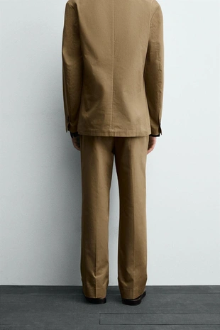camel | 6395/700/707 - Zara Костюмные брюки со складками LIMITED EDITION