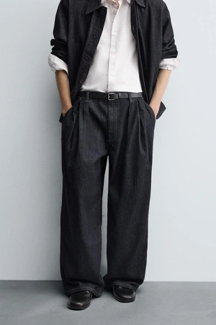 Купить Zara Джинсы WIDE-LEG со складками