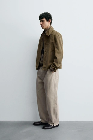 Куртка из искусственной замши классического кроя- Заказать в России