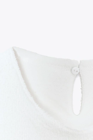 Oyster-white | 2298/458/251 - Zara Топ из ткани букле с баской и пряжкой