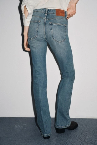 Blue | 7223/242/400 - Zara Джинсы BOOTCUT LEG - SLIM FIT - HIGH-WAIST синего цвета