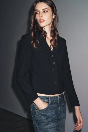 Приталенная куртка с воротником из искусственного меха — ZW COLLECTION- Заказать в России