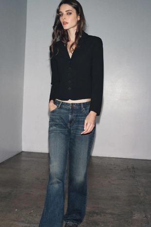 Приталенная куртка с воротником из искусственного меха — ZW COLLECTION- Заказать в России