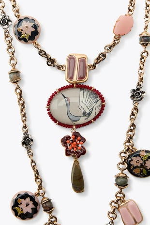Набор из 2 ожерелий с цепочками и шармами из смолы- Заказать в России