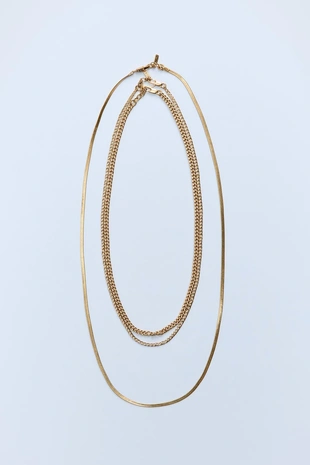 Набор из 3 ожерелий-цепочек с сеткой- Заказать в России