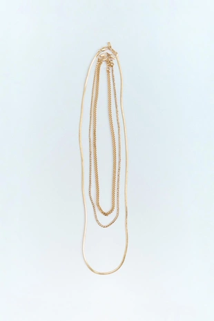 Набор из 3 ожерелий-цепочек с сеткой- Заказать в России