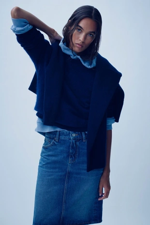 Купить Zara TRF MID-RISE DENIM SKIRT