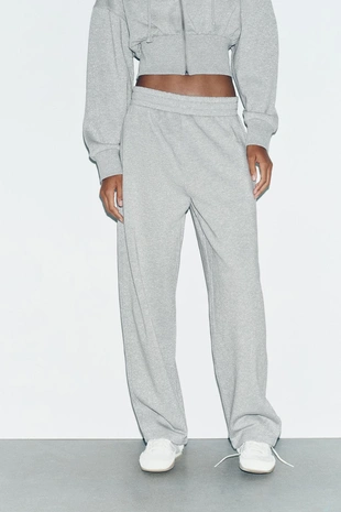 Брюки из мягкой ткани с металлизированной нитью- Заказать в России