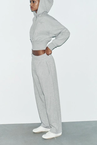 Брюки из мягкой ткани с металлизированной нитью- Заказать в России