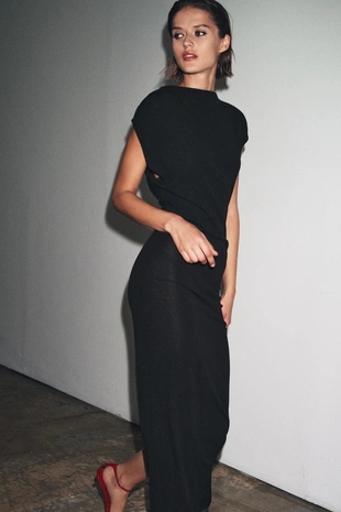 Длинное платье со сборками- Заказать в России