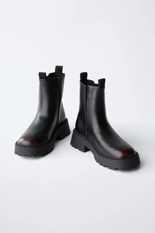 Black | 2113/630/800 - Zara Ботинки с щетинкой