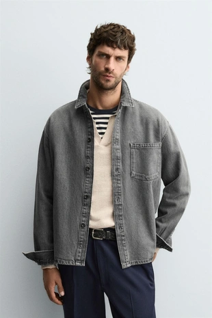 Купить Zara Джинсовая рубашка BOXY FIT