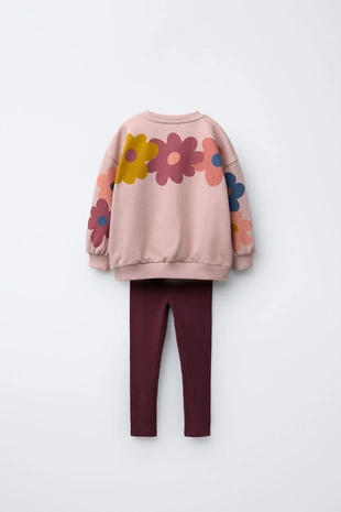 Купить Zara Комплект из толстовки и леггинсов с принтом