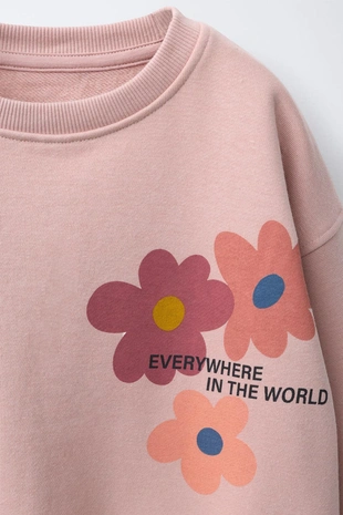 Faded pink | 4424/601/633 - Zara Комплект из толстовки и леггинсов с принтом