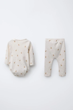 Купить Zara Комплект из боди и леггинсов с медвежатами