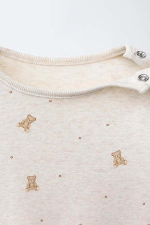 Ecru / Marl | 4174/588/082 - Zara Комплект из боди и леггинсов с медвежатами