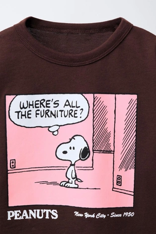 Burgundy | 5431/988/606 - Zara Футболка с принтом SNOOPY PEANUTS™