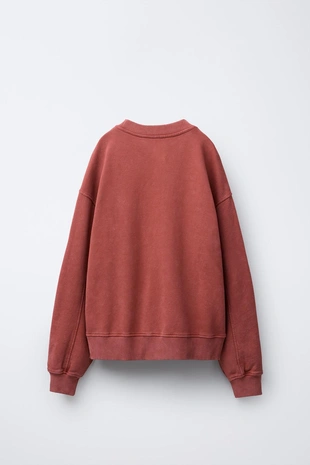 WASHED EFFECT SWEATSHIRT WITH SHINY STARS- Заказать в России