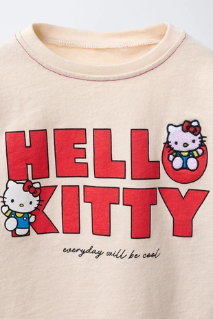 Light salmon-pink | 6224/525/674 - Zara Футболка с вышивкой HELLO KITTY © SANRIO