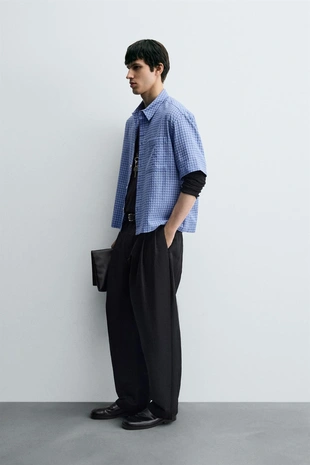 Рубашка в клетку BOXY FIT- Заказать в России