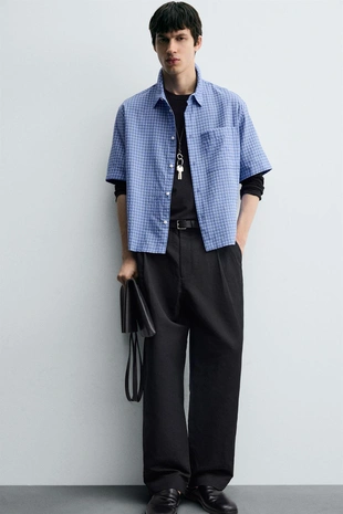 Рубашка в клетку BOXY FIT- Заказать в России